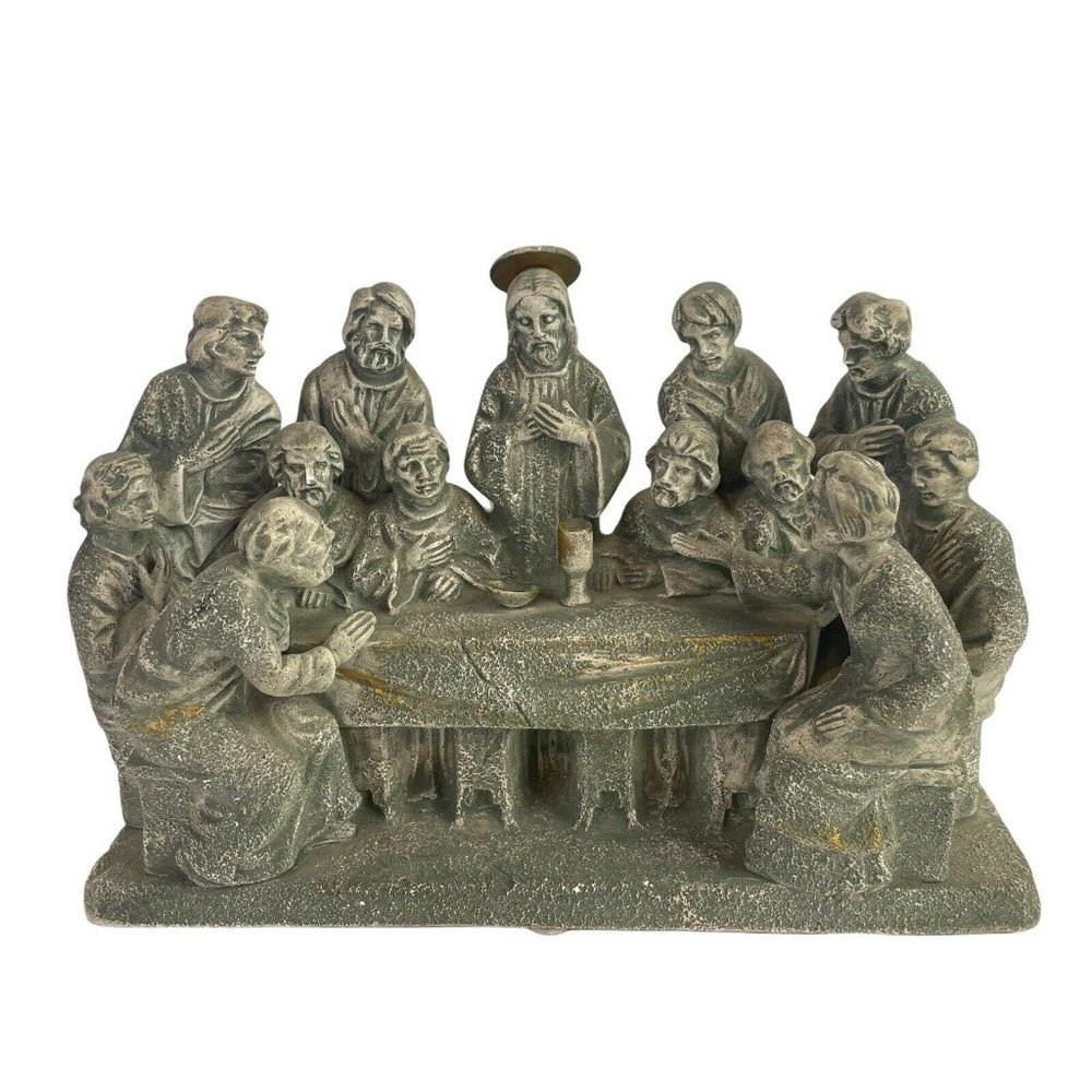 VTG Napco Ware Last Supper Mid Century Gray Jesus Disciples Religious Christian